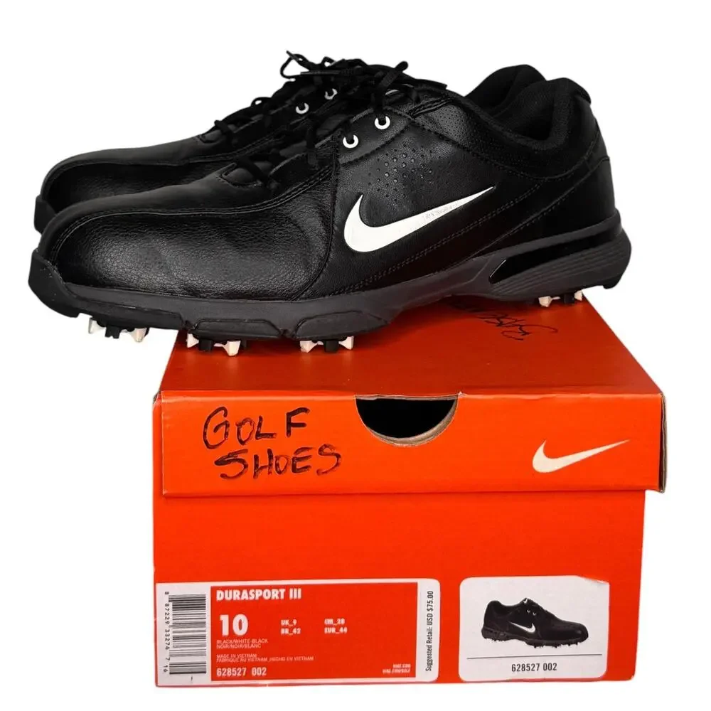 Nike Golf Durasport III Black Spiked Golf Shoes 2015 Size 10 Leather